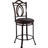 Calif Counter Stool in Coffee Brown Leatherette & Metal